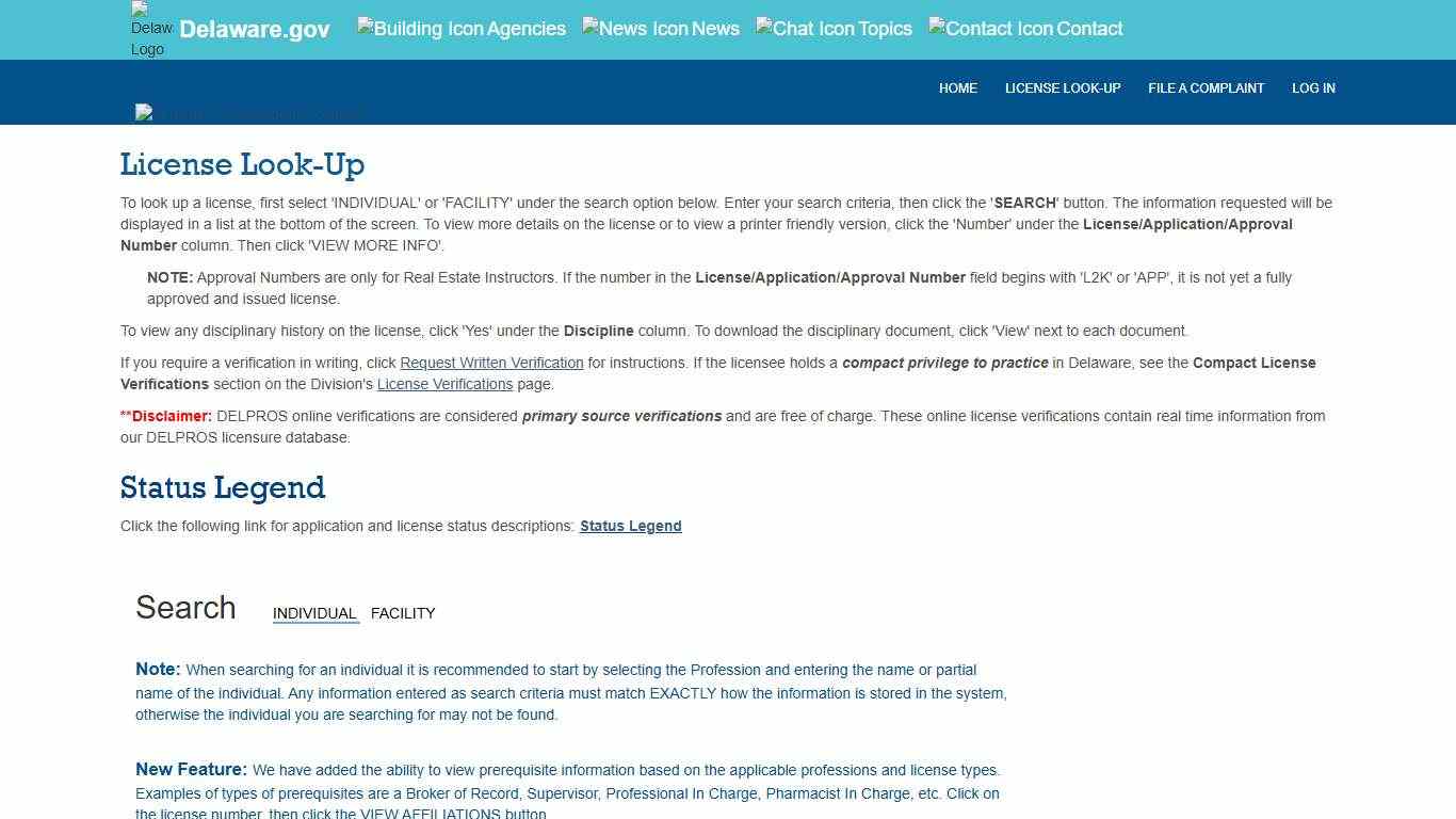 License Look-Up | eLicense