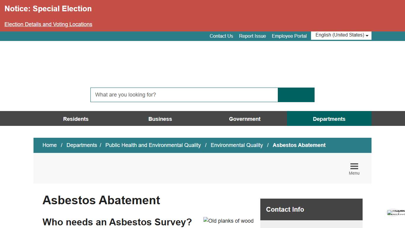 Asbestos Abatement - City of Grand Prairie