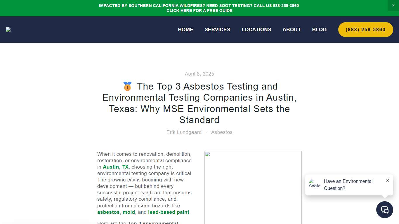 Top 3 Asbestos Testing Companies in Austin, TX | MSE Environmental Leads the Way